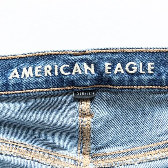 AMERICAN EAGLE Stretch 90s Straight Leg Jeans Womens 2 X-Long - Picture 5 of 11